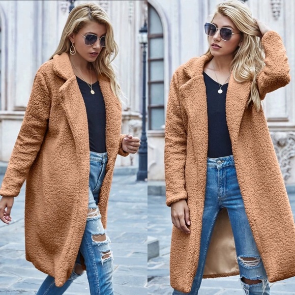 Furry Jacket Coat TAN - Picture 3 of 3